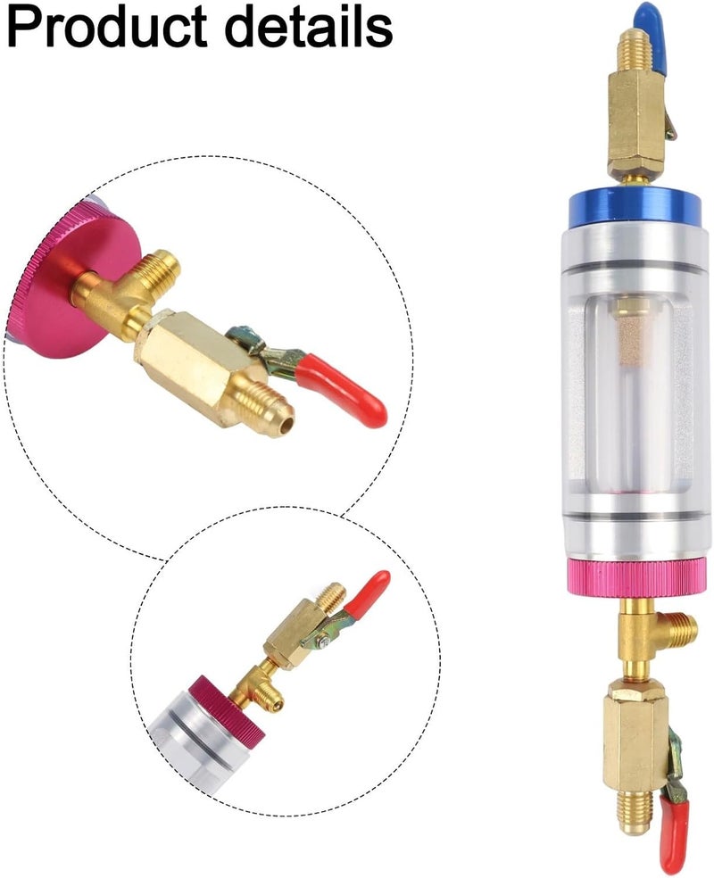 Cloudpower Car R134 Air Conditioning Hose Connector Tool Kit Coolant Oil Filling Analysis Filler Tool Charging Equipment With Observation Window Pressure Gauge For Automobile Maintenance Checks - Image 3